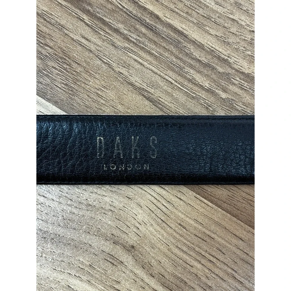 Daks Of London Black Leather Belt Mens Silver Automatic Click Buckle 52